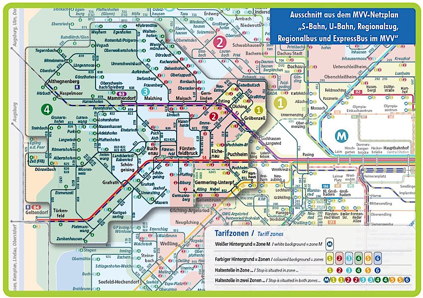 München u bahn zonen Tarifzonen im